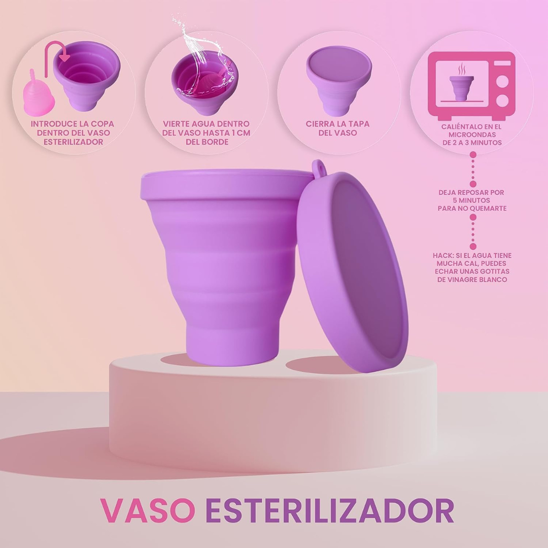 Copa Menstrual icare + Vaso Esterilizador