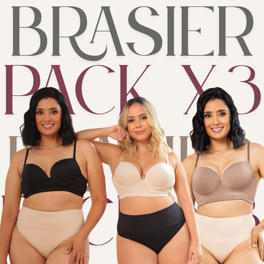 Pack x3 Brasier Realce Natural y Comodidad